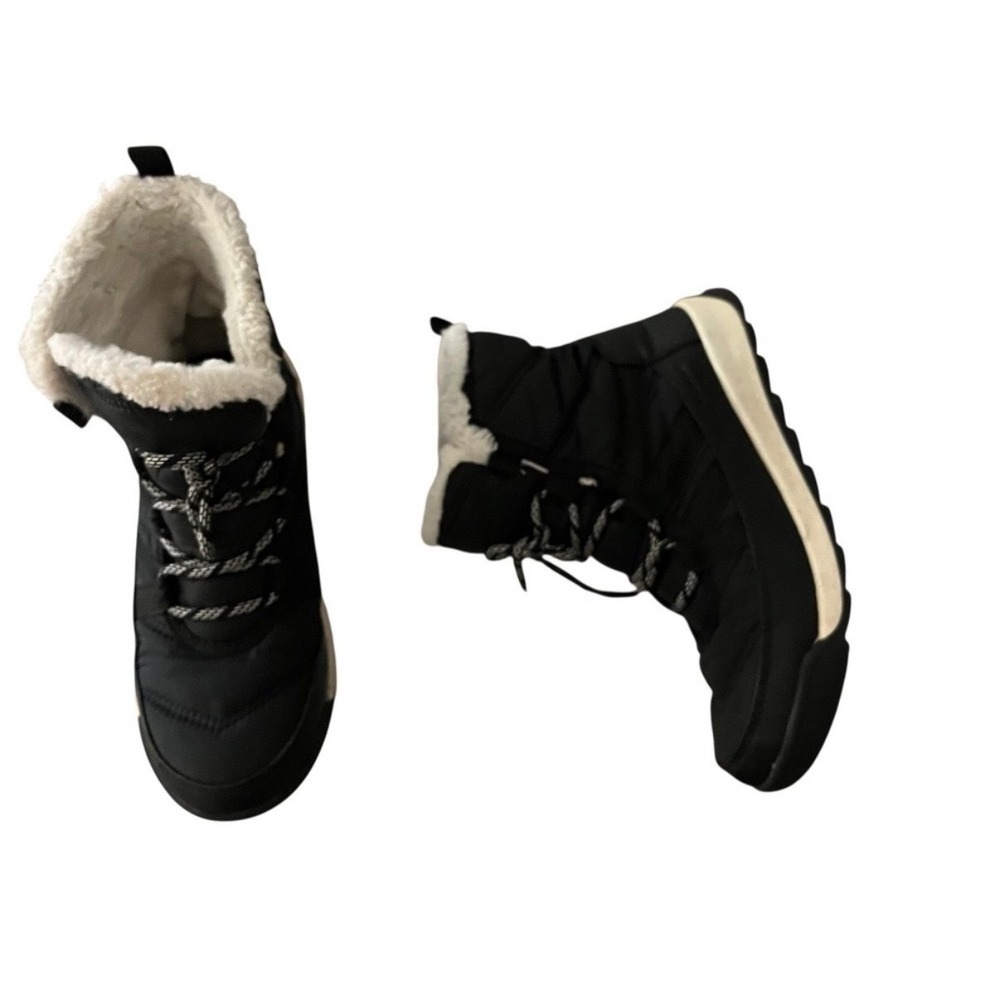 Sorel Whitney II Short Lace Kids Black Waterproof Winter Snow Boots Size 3